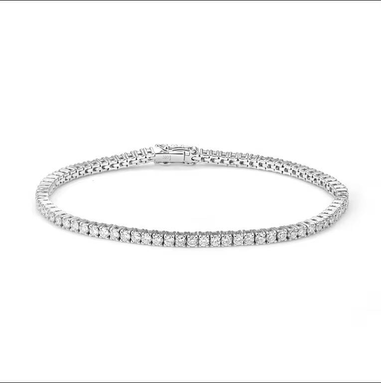 Tennis Bracelet 10k 14k 18k White Gold Vs2 Moissanite Tennis Chain Moissanite Tennis Bracelet