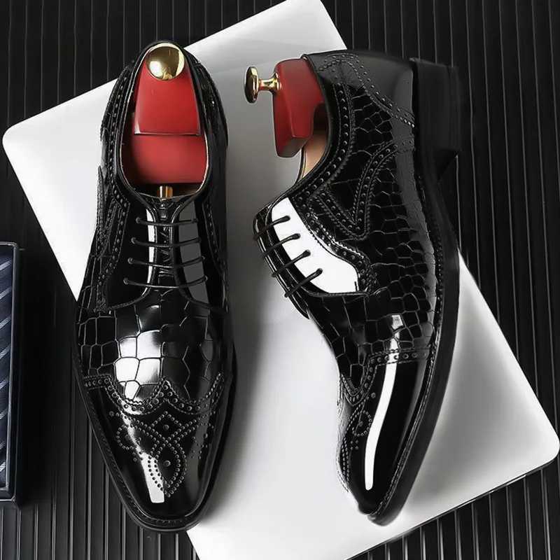 Luxury Mens Dress Shoes High Quality Business Leather Shoes Pointed Toe Trend Man Wedding Shoe Durable Men Shoes 38-48 Shoes XJ250801