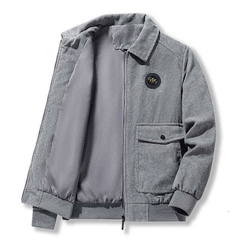 Mens Corduroy Spring and Autumn Casual Jacket Fashionable Outdoor Windproof Collar Jacket High Quality Mens Clothing XJ250801