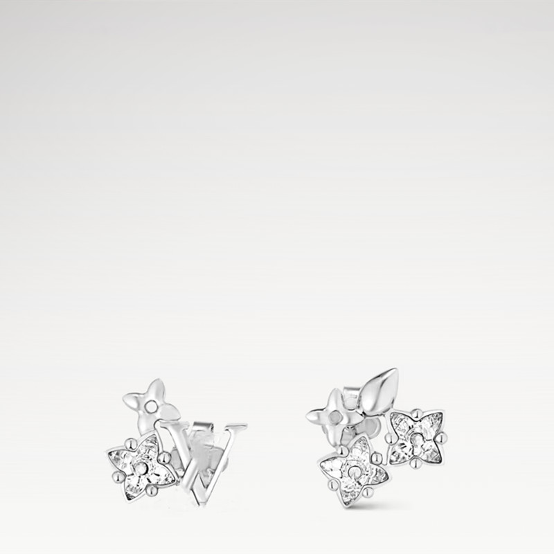 With Box New silver flower designer stud earrings diamond luxury jewelry love earrings engagement wedding gift for women gift