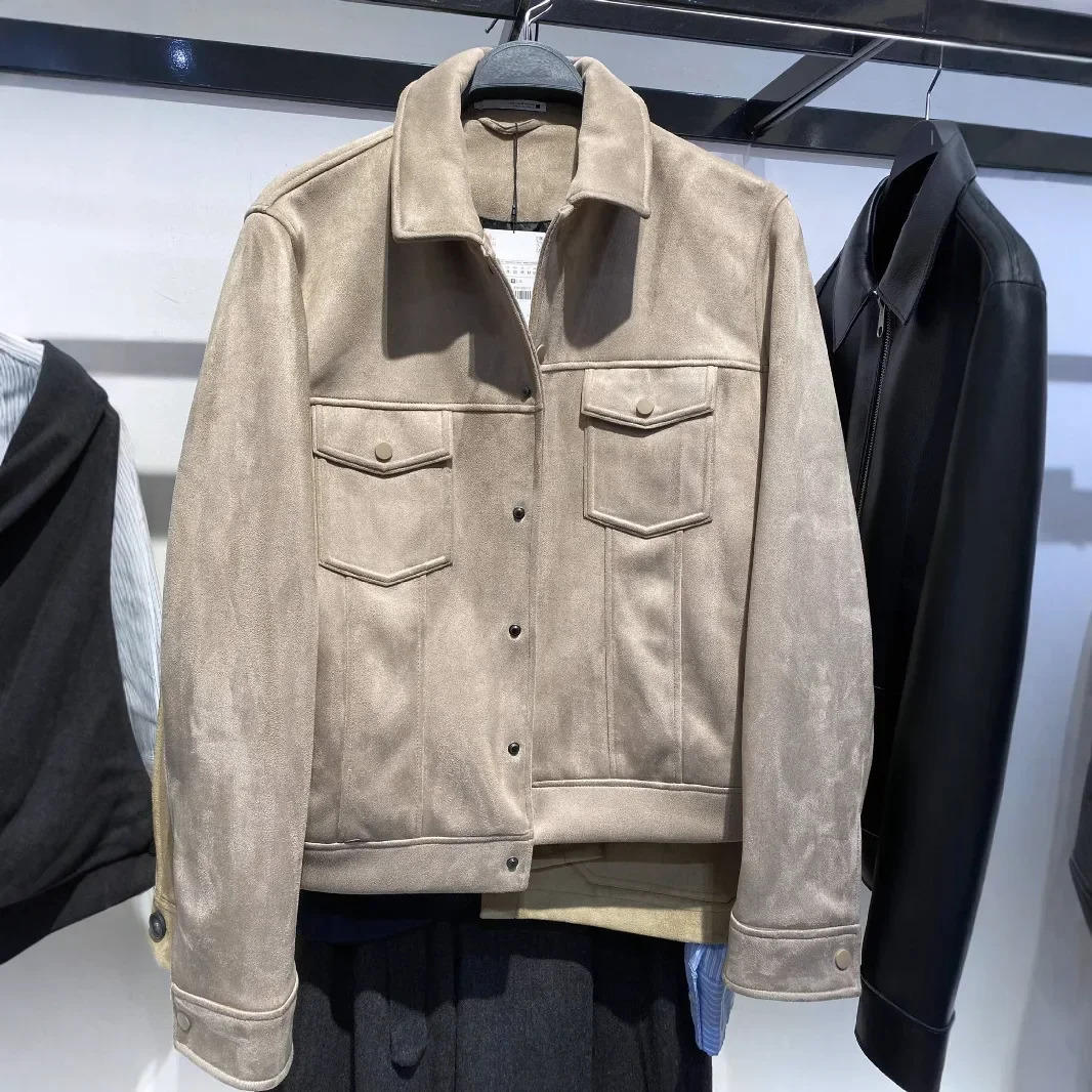 Vintage American Style Mens Cropped Jacket Casual Thin Summer Jacket With Pocket Velvet Surface For Wholesale 250815