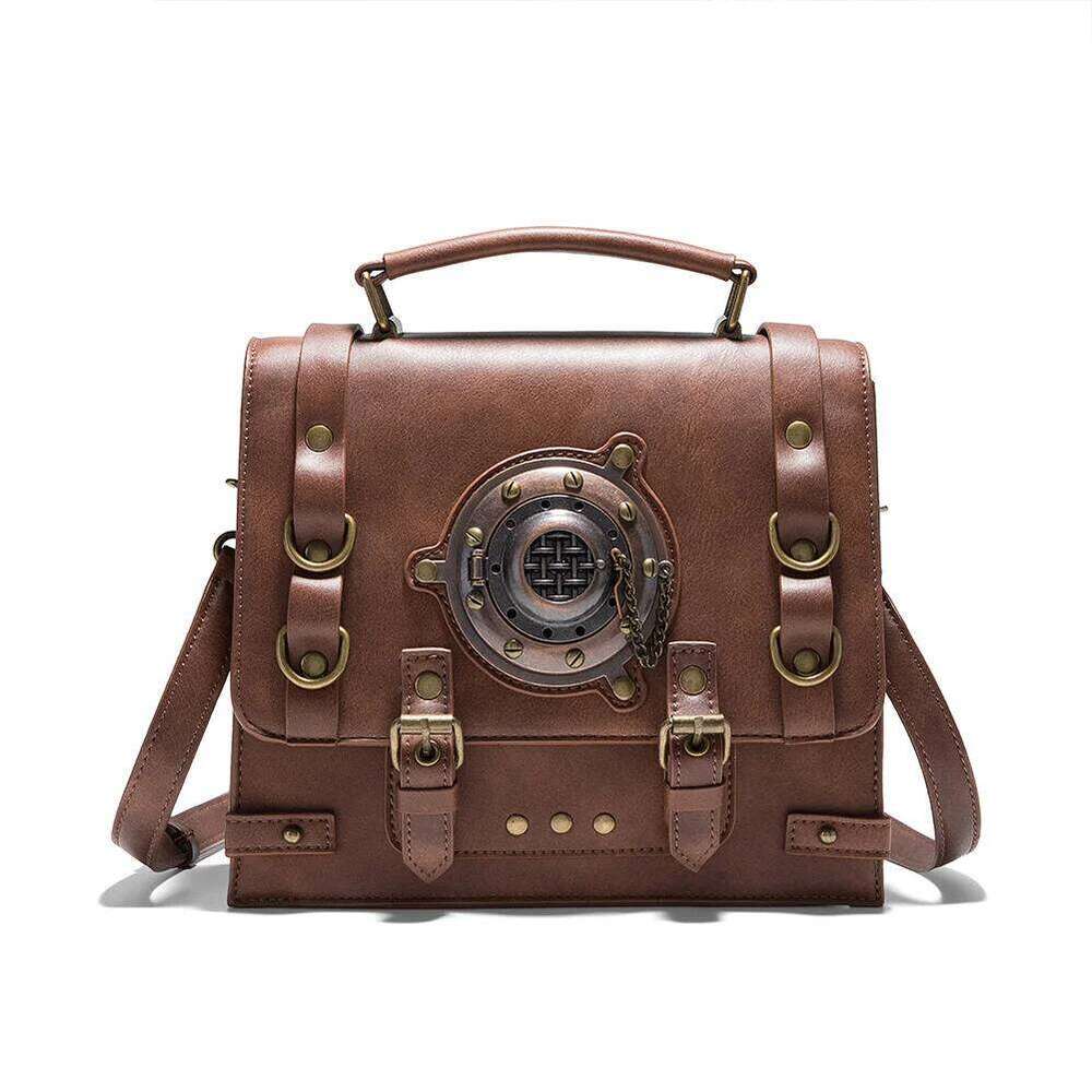 Steampunk handbag for women, European and American retro style PU leather, women's single shoulder diagonal cross bag, creative