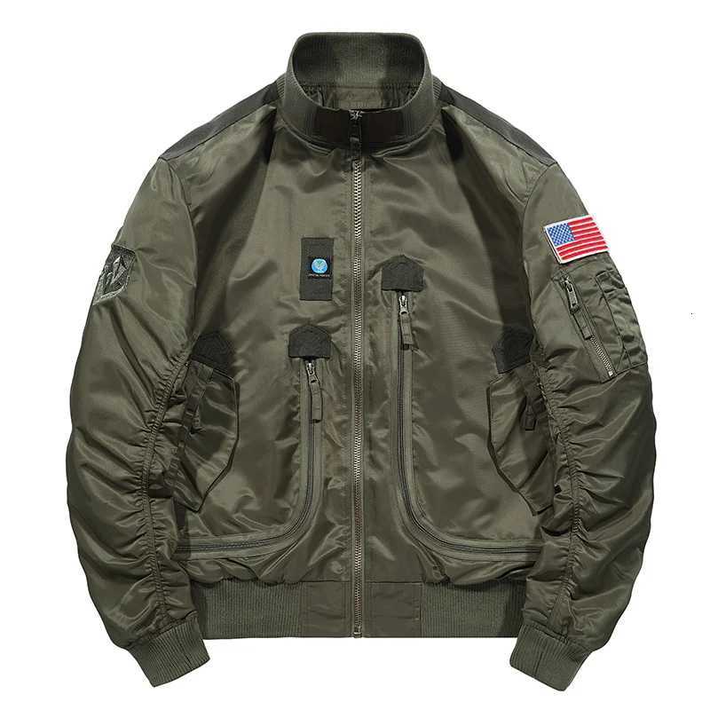 2024 New Mens Vintage Casual Flight Light Air Bomber Military Jacket Casual Coat Mens Military Windproof Jacket Mens XJ250801