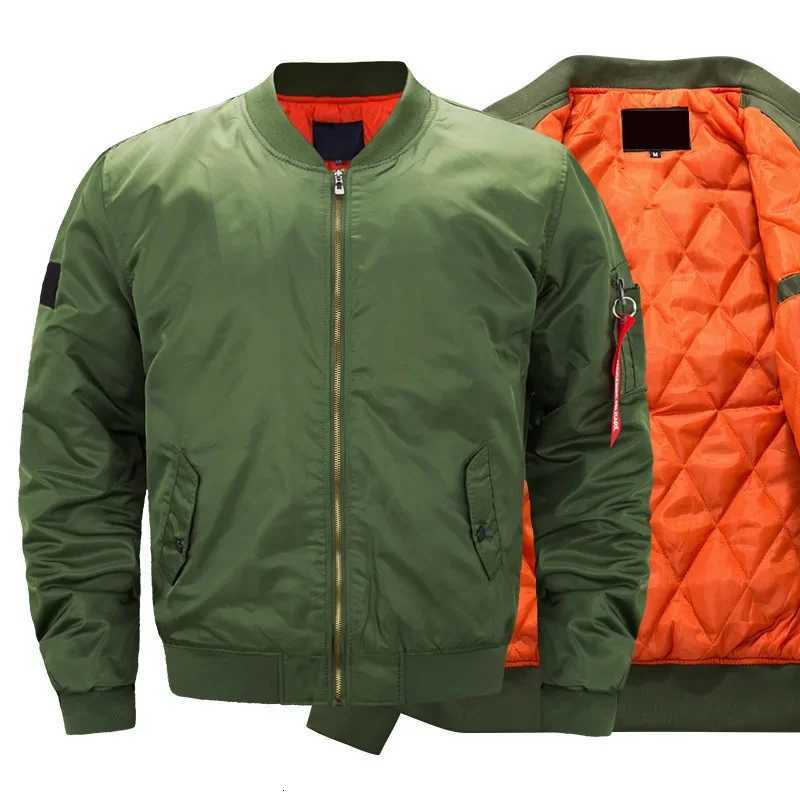 New Pilot Air Men Bomber Jacket Mens Military Bomber Jackets Men Casual Solid Zipper Pilot Jacket Green New Slim Fit Men Coats XJ250801