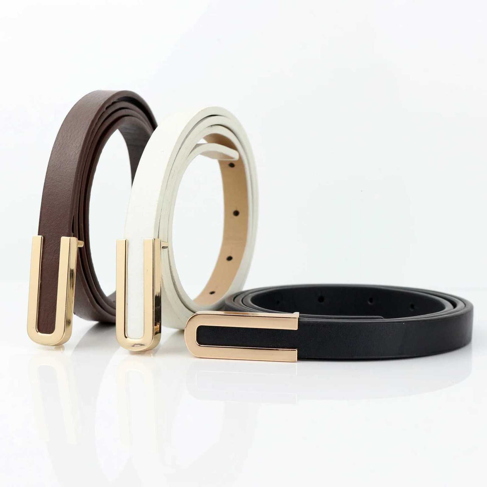 100cm Fashionable and Versatile Black Leather Thin Belt for Women Decorative Dr Simple Korean Style Suit White Small Belt XJ250801