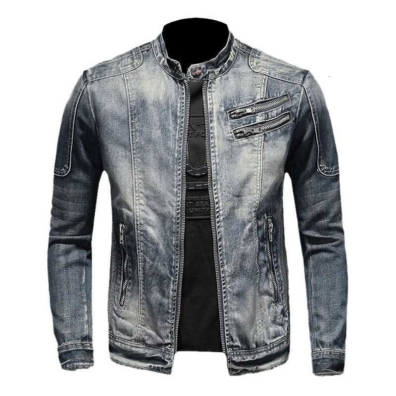 igh quality Spring mens fashion casual sports European and American zip-up denim jacket M-4XL jackets for men mens jacket XJ250801