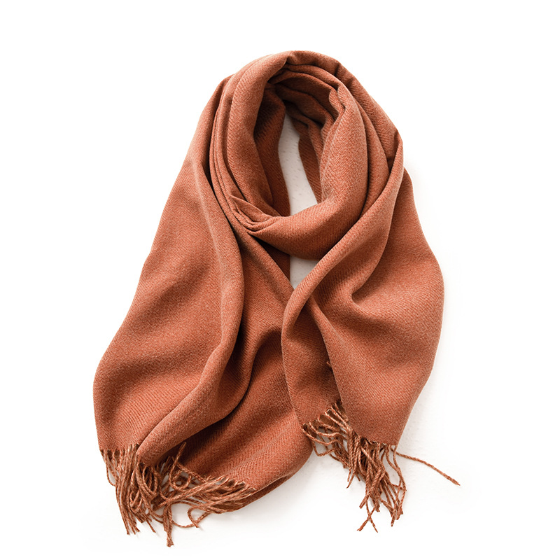K1548 2024 New Double-sided Solid Color Scarf for Women Winter Hot Fashion Faux Cashmere Tassel Warm Wholesale