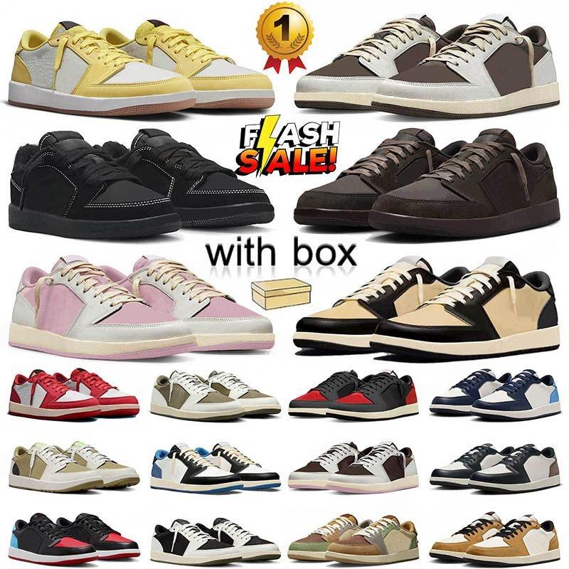 basketball shoes 1s low mens women sneakers reverse mocha black canary pony pink velvet brown chicago designer men trainers big size 13 with box