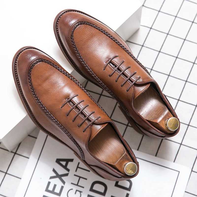 Men Classic Derby Shoes Black Brown Oxford Sole Lace Up Business Reliable High-end Leather Shoes Sizes 38-47 Men Shoes XJ250801