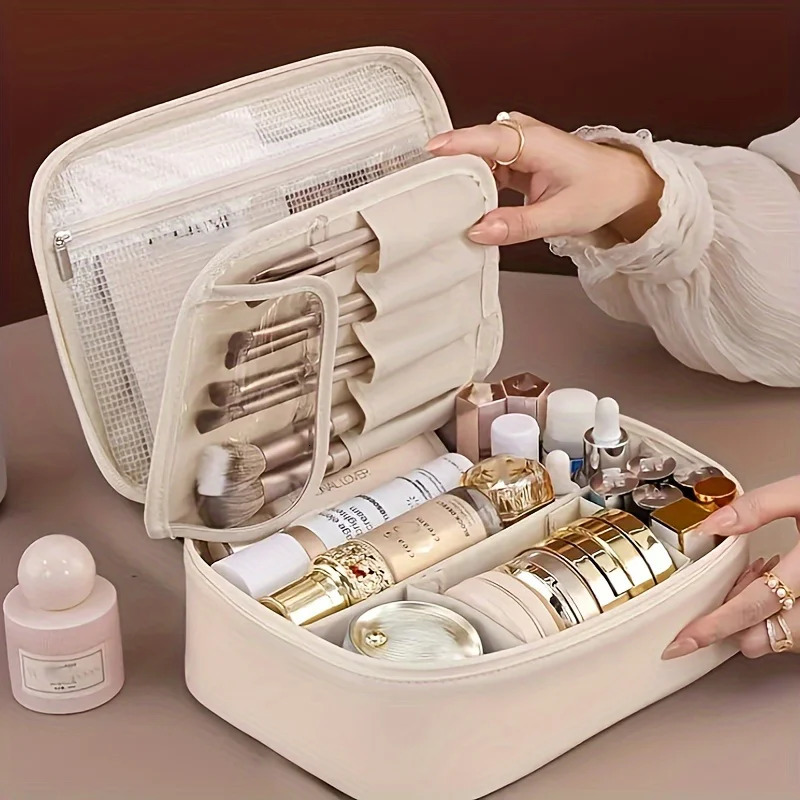 Womens Cosmetic Bag Large Capacity Hand-held Makeup Bag Detachable Travel Organizer Washing and Storage Bags Toiletry Kit Cases 250731