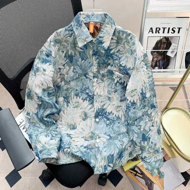 American Style Jacquard Printing Oil Painting Casual Jacket For Men Trendy High-End Feel Street Hip Hop Niche Top Selling XJ250801