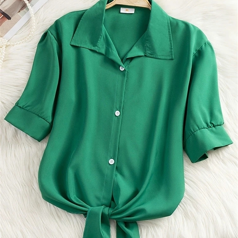 2025 Womens Tops Fashion Women Summer Chiffon Blouse Short Sleeve Casual Shirt White Ropa Mujer Blusas Feminino250801