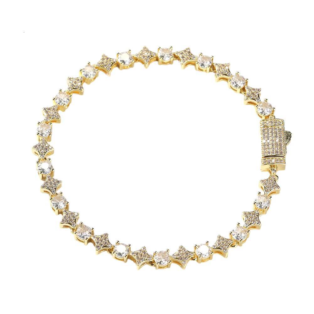 Light Luxury 7-9 Inches Gold Tennis Bracelet High Quality Hip-hop Zircon Bracelets for Men Women Lover Shape Brass Wholesale