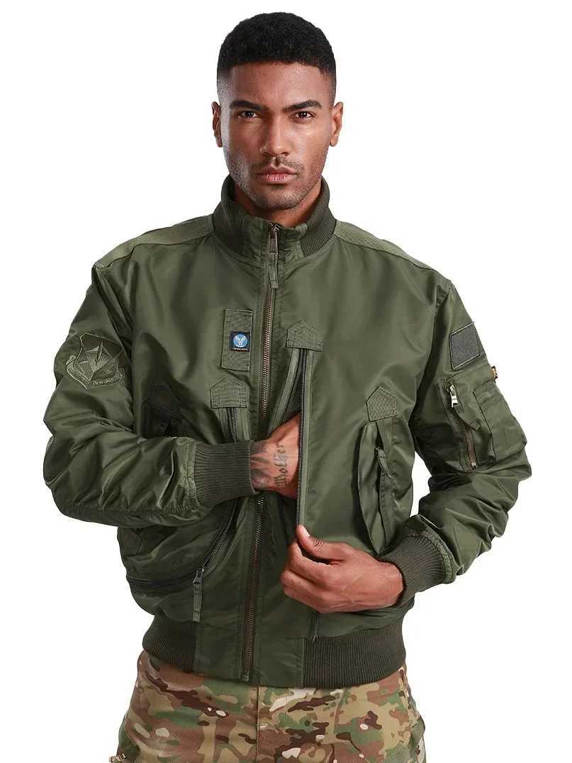 Mens Bomber Jacket Army Tactical Clothing Autumn Windbreaker Husband Pilot Motorcycle Outerwear M65 Military Uniform Coat Male XJ250801