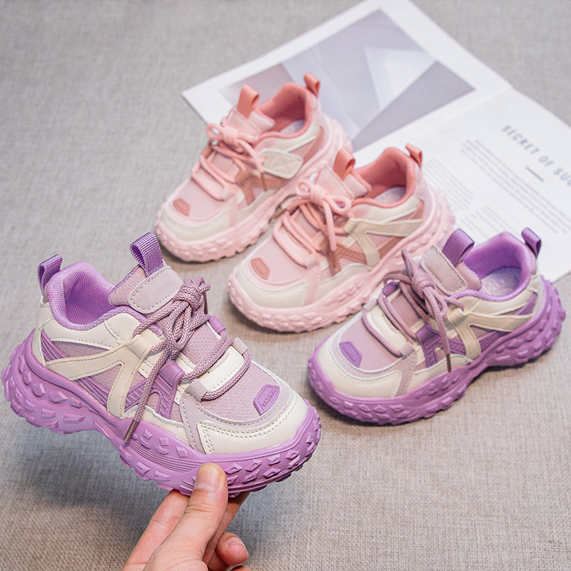 Girls' Autumn 2024 New Sports Children's Soft Sole Breathable Dad Big Kids Boys Running Shoes Trendy ddmyshoesvip
