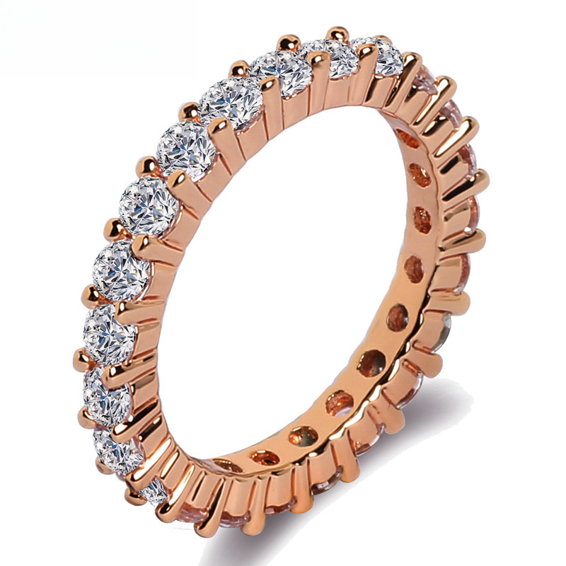 The 2025 New Women's Designer Jewelry Wedding Ring With Diamond Row Is A Rose Gold Tail Ring For Women's Casual Wear