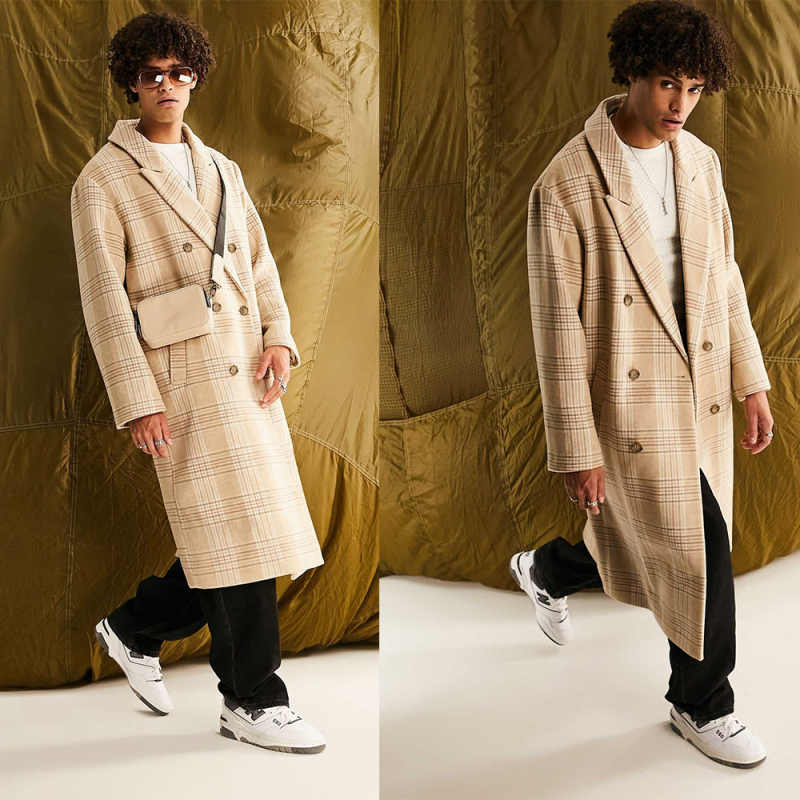 Winter Woolen Overcoat Warm Men Suit Belt New Classic Lattice Wedding Bridegroom Jacket Party Tuxedos Men Suit Customized Hot Sale C1390