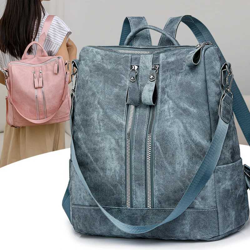 Fashionable Womens Trendy Solid Color PU Shoulder Bag Backpack Handbag Ita Bag Bags for Women School Bag Mochila Backpack Sac Femme Z250802