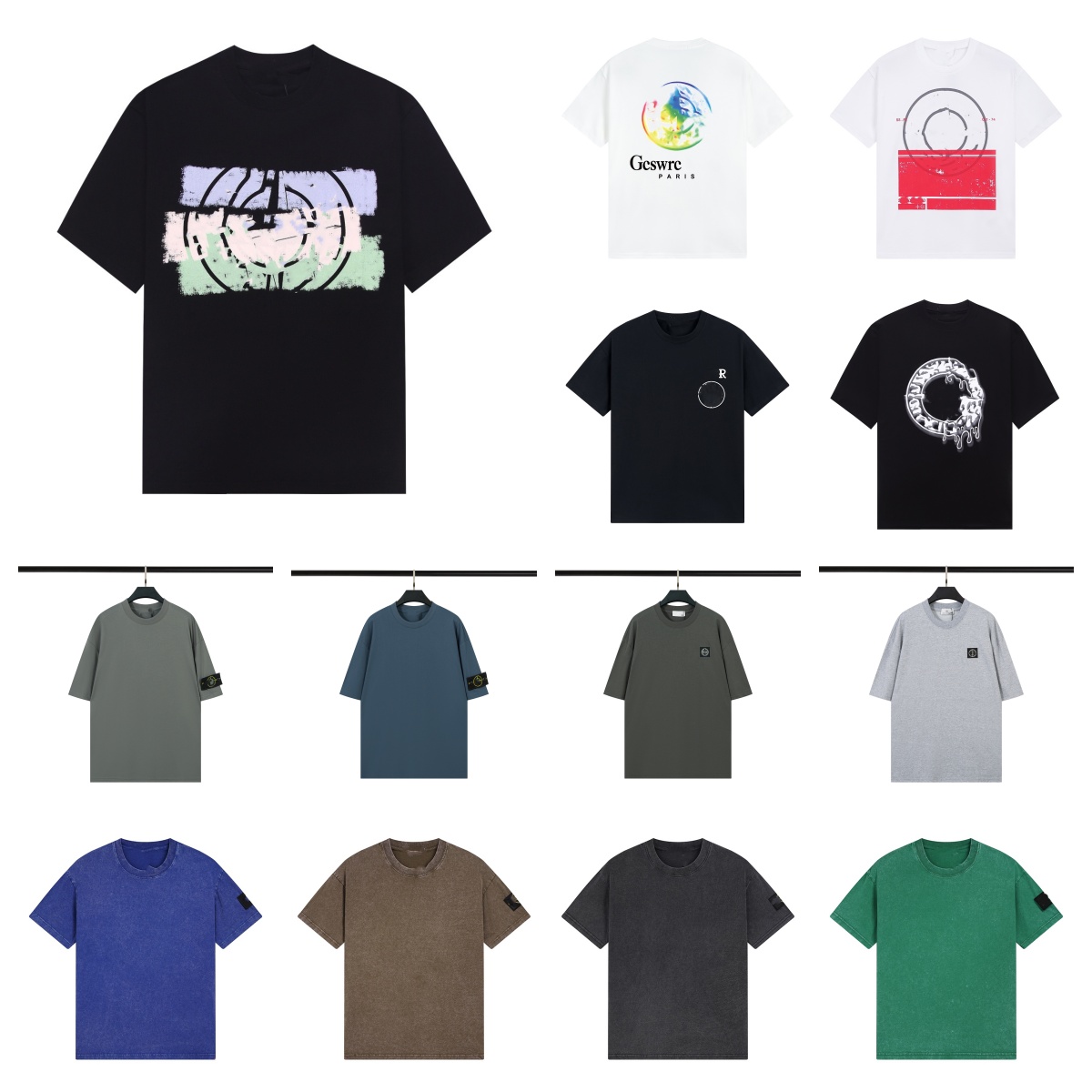 Stone T Shirt designer shirts high-quality Stone Shirts Street Casual tshirt Loose Men Women Summer Luxury tshirt Chest Print Tops stone t shirt Loo