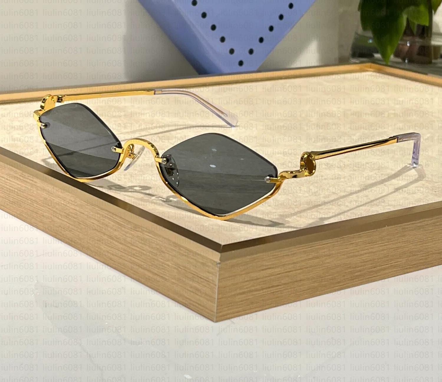 Top quality gg1550sk brown Square Sunglasses for women with box Half Frame sunglasses gg1604 Y2K Gold eyeglasses Summer Shades outdoor sun Glasses U