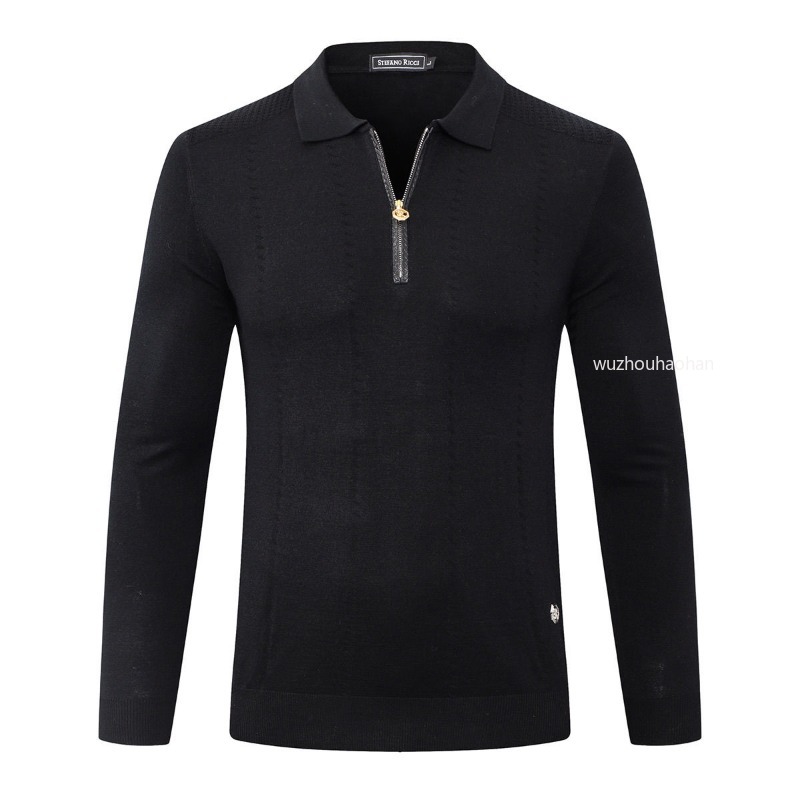 Designer Men Sweaters Fall Winter Snakeskin Wool Sweater Lapel Zipper Comfortable Tops SR1289