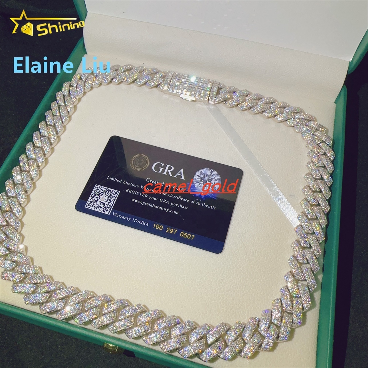 Iced Out Pass Diamond Tester Hip Hop Diamond Cuban Link Iced Out 925 Sterling Silver Moissanite Cuban Link Chain Necklace