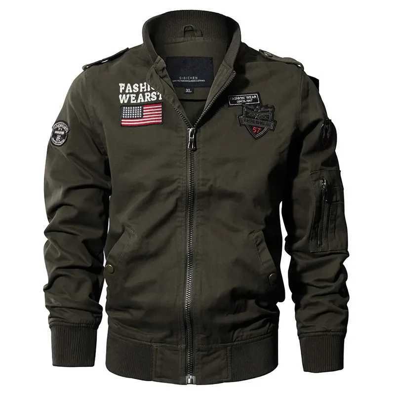 New Spring Military Style Pilot Jacket Multi-Pocket Men Tactical Flight Jacket Autumn US Air Force Motorcycle Outerwear Cotton Z250802