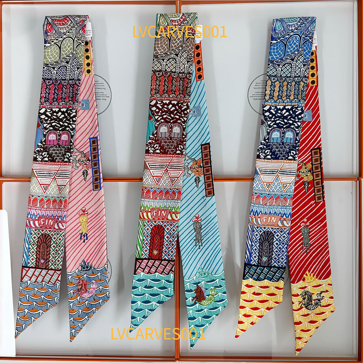 H Designer silk scarf with ribbon handle wrapped scarf Long Strip Mulberry Silk Adventure Women's Summer High-End Feel 2024 New Double-Sided Sc