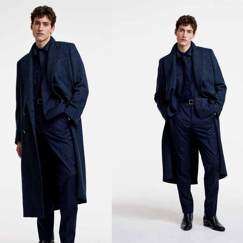 Winter Woolen Overcoat Warm Men Suit New Classic Chevron Wedding Suits Bridegroom Jacket Party Tuxedos Plus Suit Customized Hot Sale