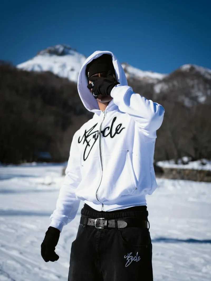 Retro Gothic Fashion Letter Oversized Hoodie Mens Y2K Streetwear Loose Zipper Long Sleeve Hoodie Couples Style X250802