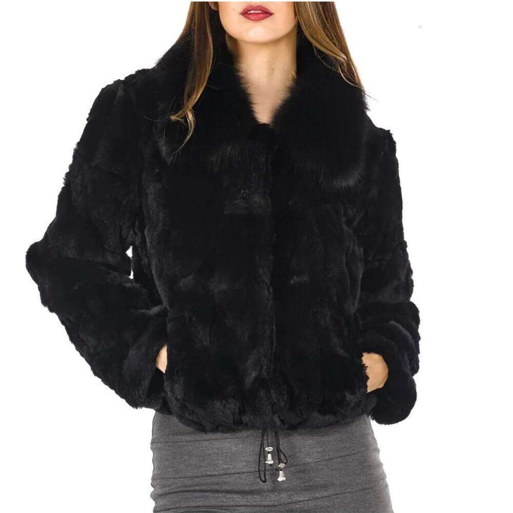 Fancy Rani Real Rabbit Coat Women Winter Jacket Natural Leather And Fur Clothing Offer Female On