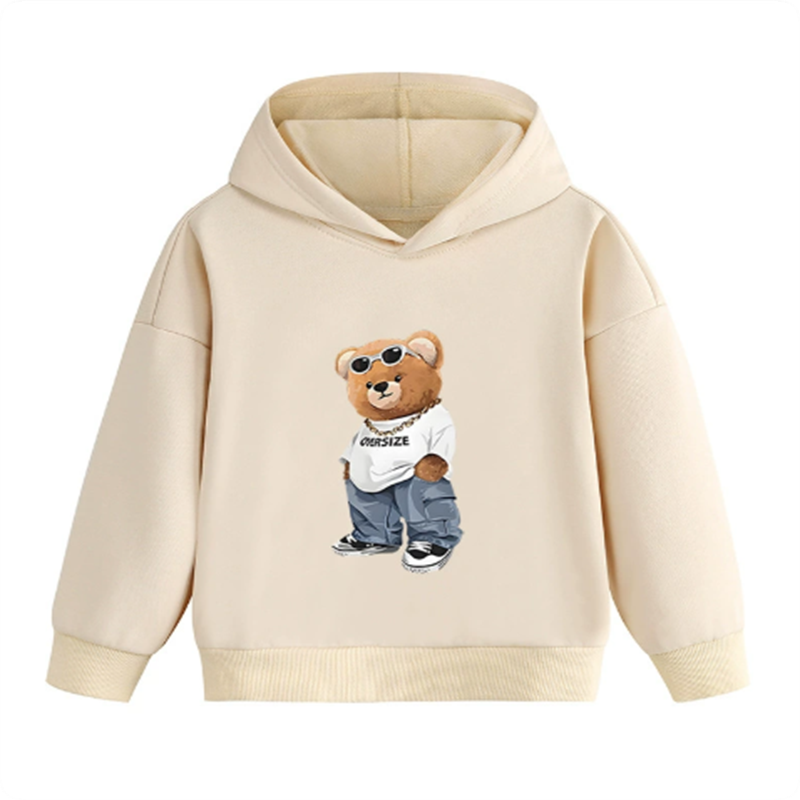 Trendy kids Hoodie Toddler Baby Sweater Girl Boy Clothes Cartoon Bear pattern Long Sleeved Hooded sweatshirt Fasion Design Spring Autumn Children�