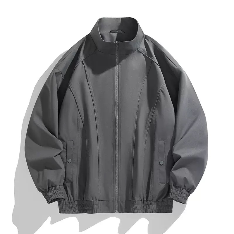 774512 Spring-Autumn Coat - Warm and Breathable, Slant Collar, Simple Design - New Style Men's Jacket