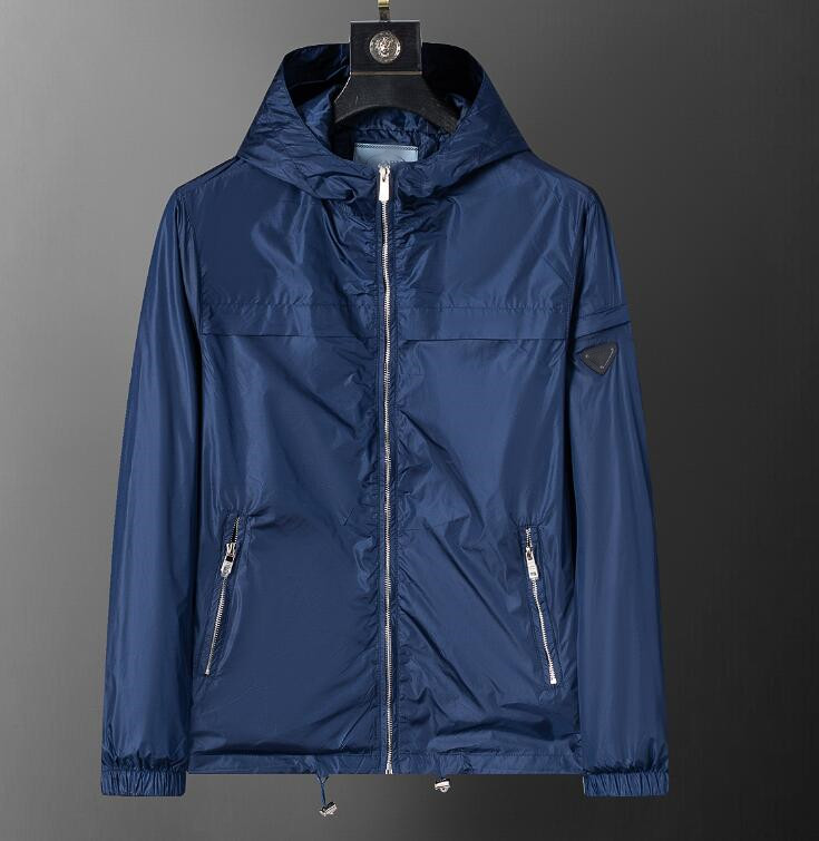 navy hooded jackets for men windbreaker designer jacket coat Men's Clothing