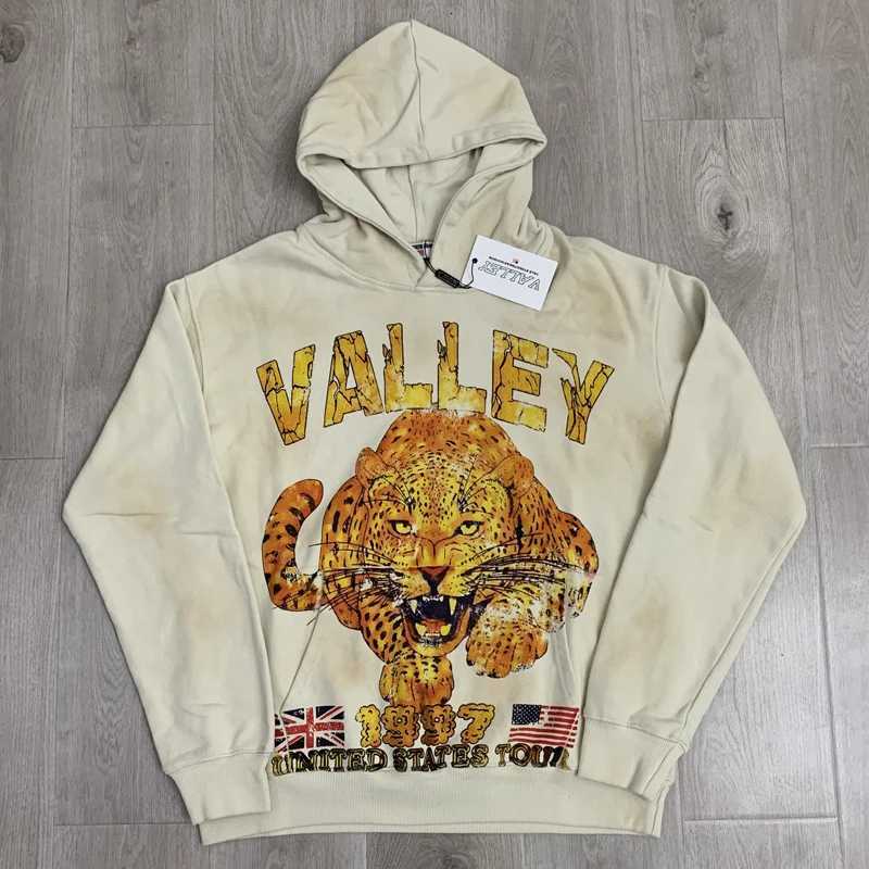 Men Women High Street Hop Hip VALLEY Hoodie 1997 Roaring Animal Tiger Print 2025 New Vale Hooded Sweatshirt Pullover X250802
