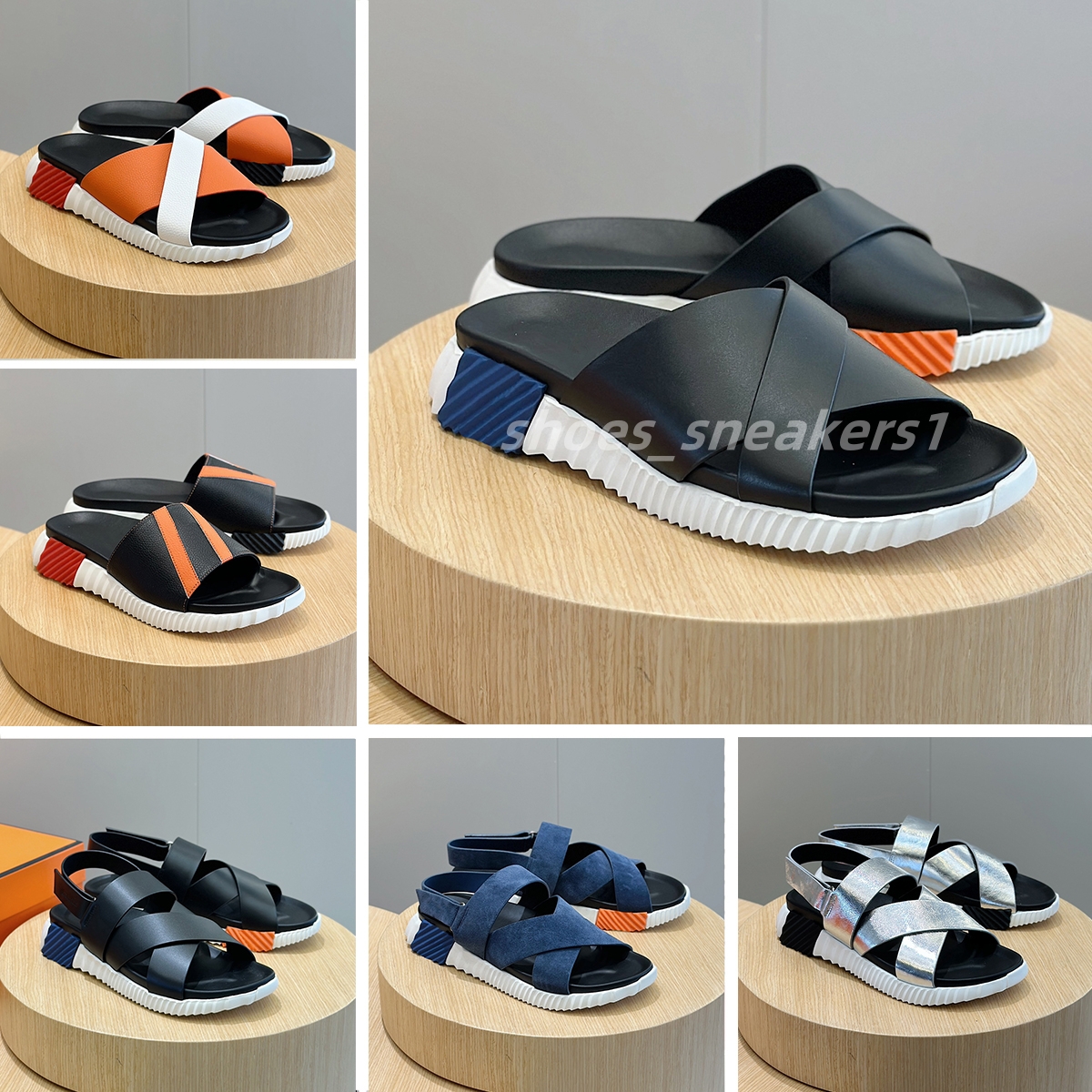 Designer Slippers Infra Men Genuine Leather bouncing sandals Summer Classic casual outdoor Sports Slippers holiday Party Retro Classic High quality