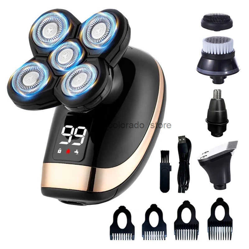 5 IN 1 Electric Razor Electric Shaver Rechargeable Shaving Machine for Men Beard Razor Wet-Dry Dual Use Waterproof Fast Charging L260524IPIW