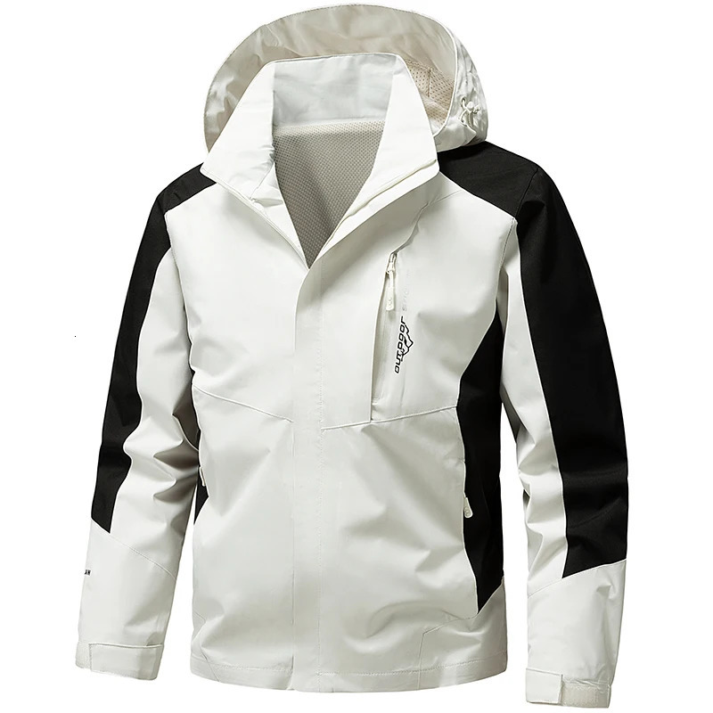 Mens Casual Cargo Jacket Waterproof Hooded Windbreaker Lightweight Spring Autumn Coat Outdoor Daily Wear Hiking Camping 250801