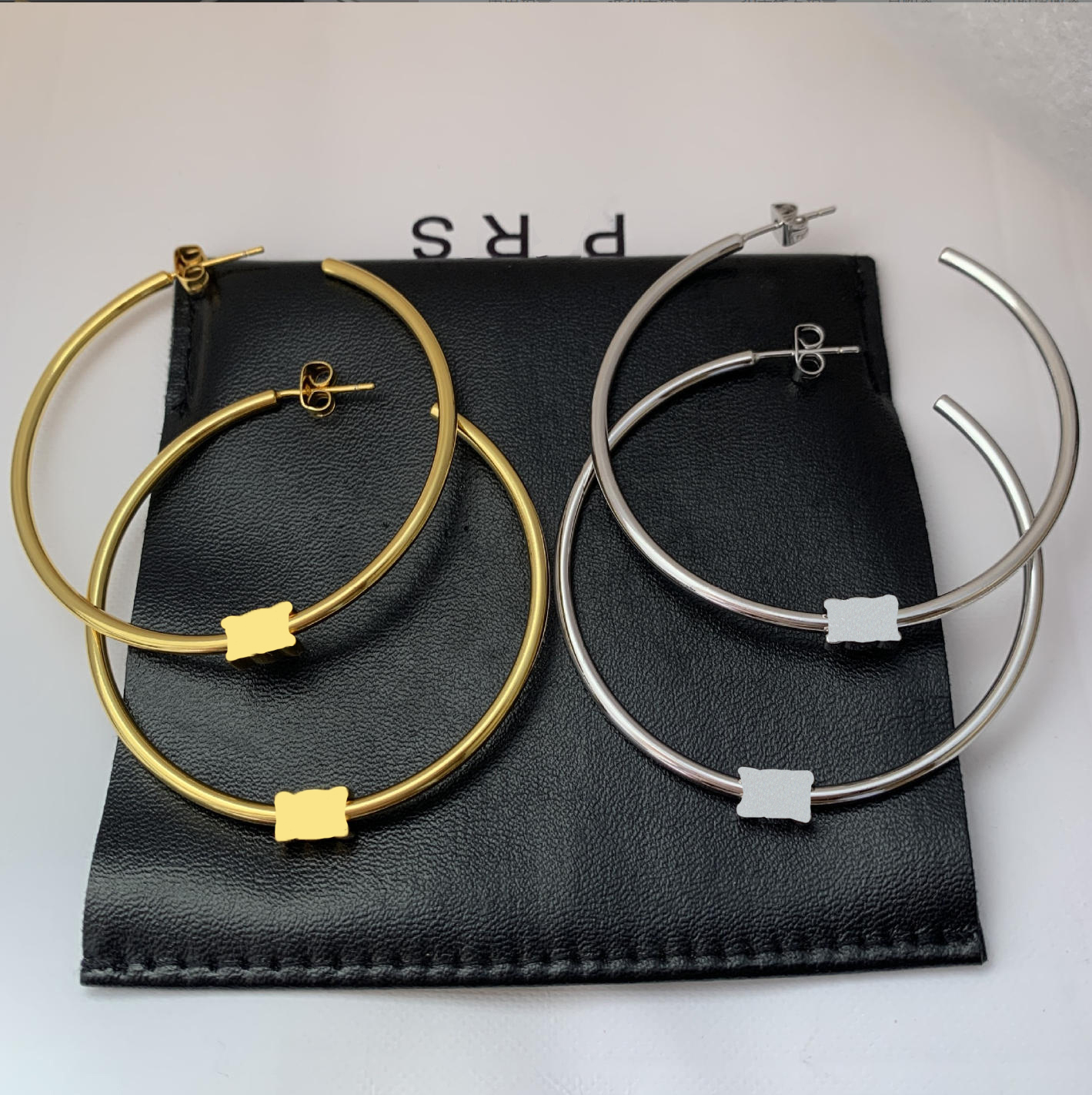 Earrings Designer For Women French Retro Large C Earrings Luxury Exaggerated Gold Earrings With Gift Box For Party-image-989354029