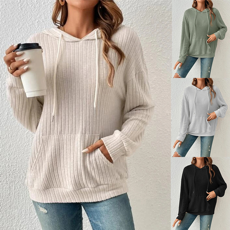 2025 Autumn/winter New Designer Top Fashion Trend Free Shipping Knitted Sweater TEMU Hooded Ribbed Kangaroo Pocket Sweater
