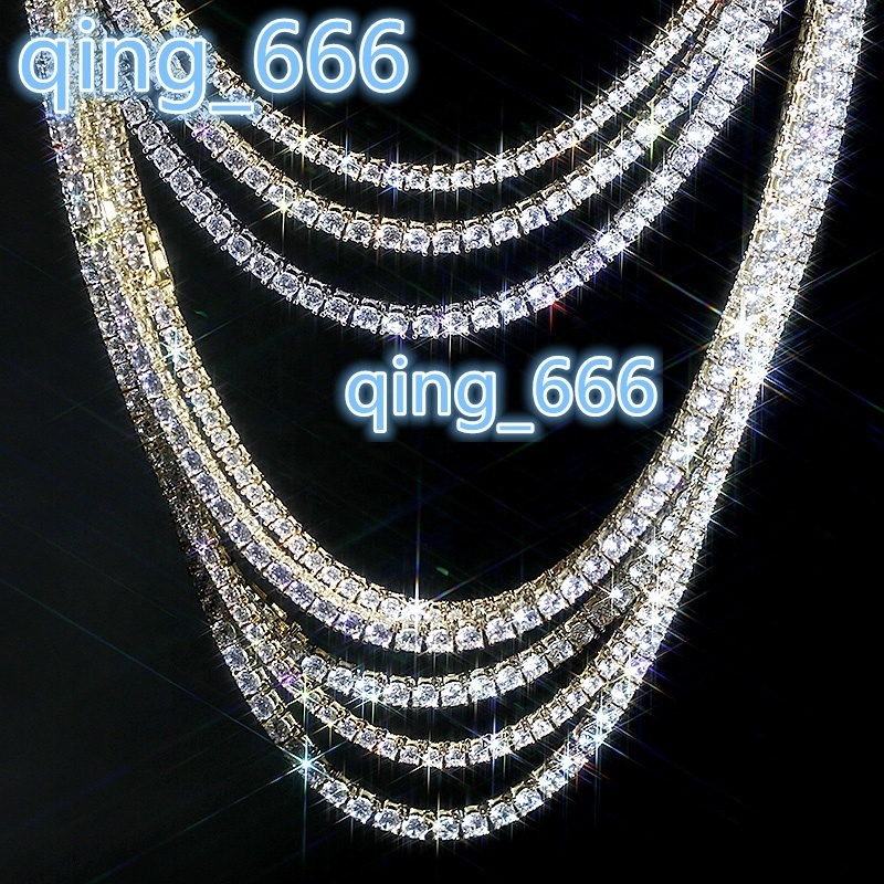 2025Wholesale Price Pass Diamond Test 2MM 3MM 4MM 5MM 6.5MM S925 Silver Moissanite Chain Women Men Necklace Moissanite Tennis Chain