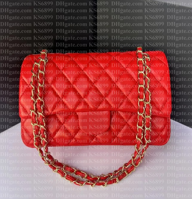 Sac de concepteur Sac de chaîne à carreaux 5a CF Caviar Shouder Handbag Hands Gold Silver Chain Cuir Double lettre Couleur Solide Boucle carrée S