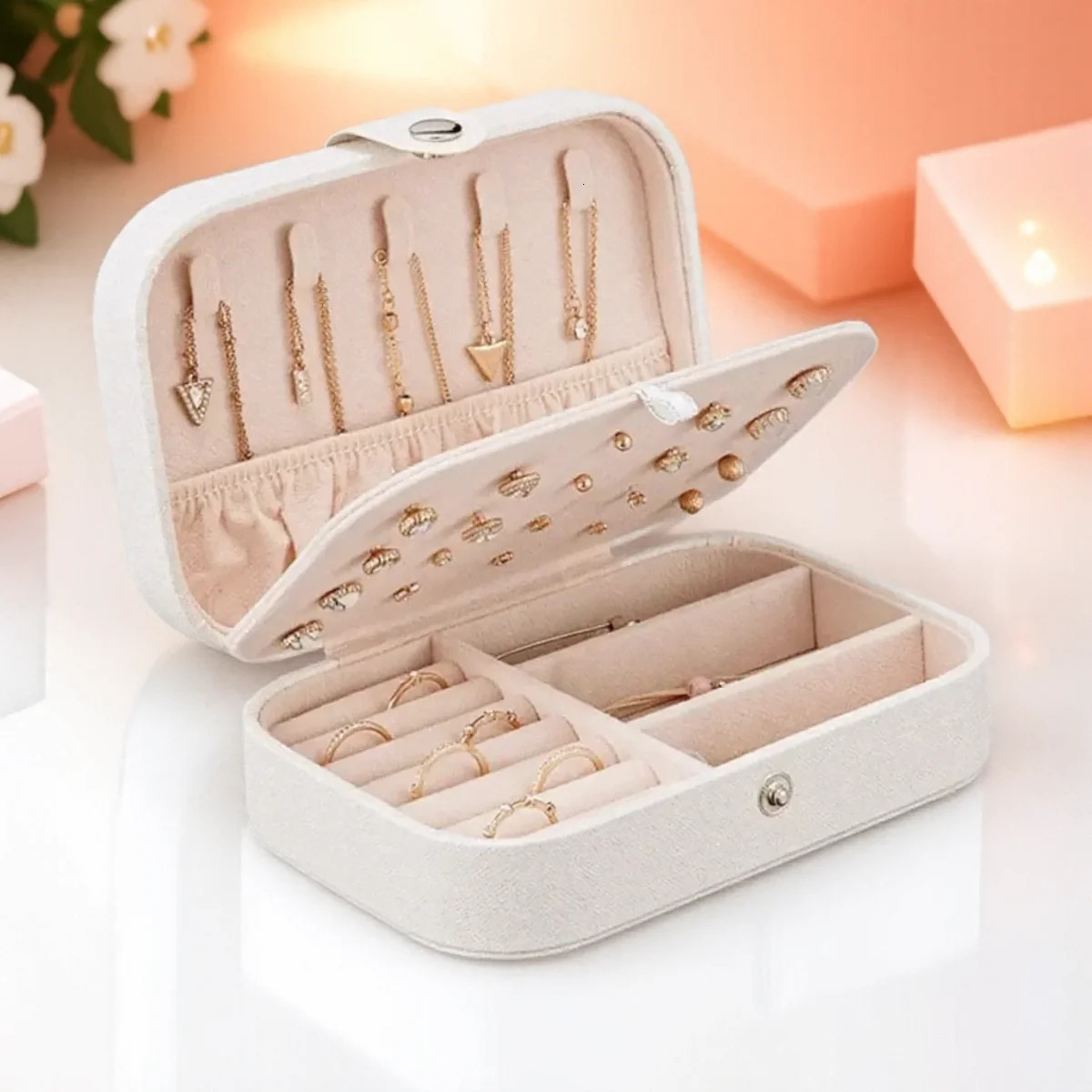 PU Leather Jewelry Box Organizer Display Storage Box Earring Packaging for Home Travel Gift 250729