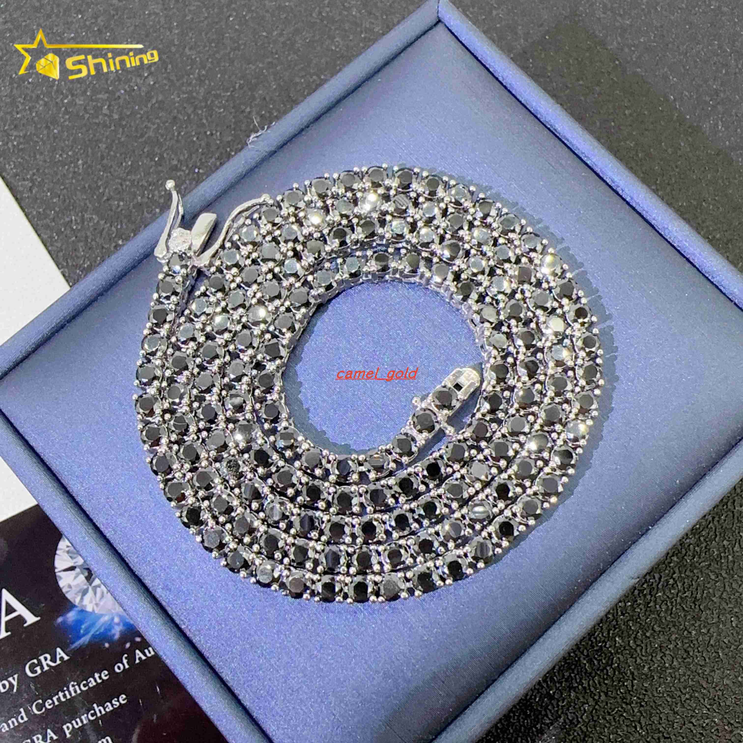 Pass Diamond Tester 925 Sterling Silver Luxury Custom Hip Hop Vvs Moissanite Tennis Chain
