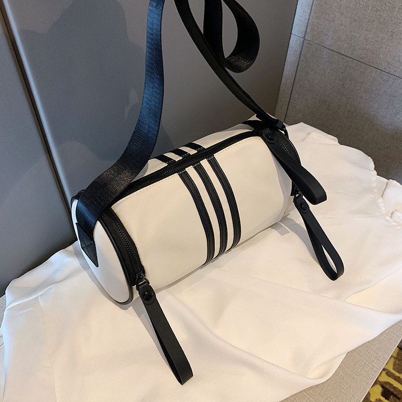 Fashion Cylindrical Bag 2025 New Casual Women's Crossbody Bag Broadband Sports Nylon Bag Casual Shoulder Bag