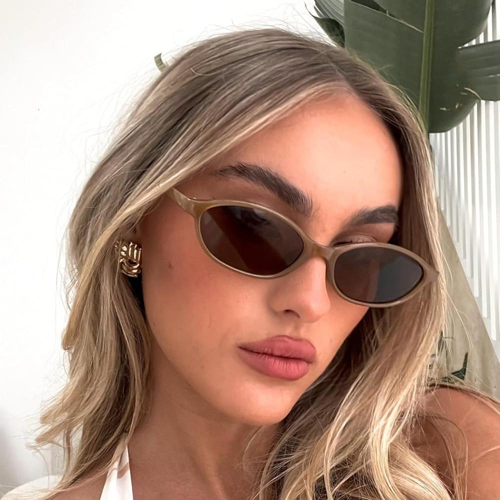 Free Shipping 2025 New Designer Sunglasses Oval Small Frame Sunglasses For Women Cross-border New Retro Sunglasses High-end Fashion Street Style Sun