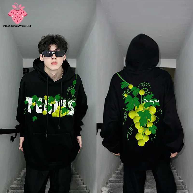 American Street Hoodies Men Women Autumn 2025 New Fashion Trend Shirt Grape Tennis Cotton Print Y2K Youth Loose Mens Sweatshirt X250802