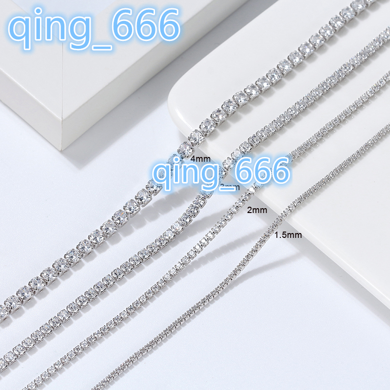 RINNTIN SC47 Solid 925 Sterling Silver Tennis Chain Necklace Womens 3mm Round Cubic Zirconia Tennis Necklace