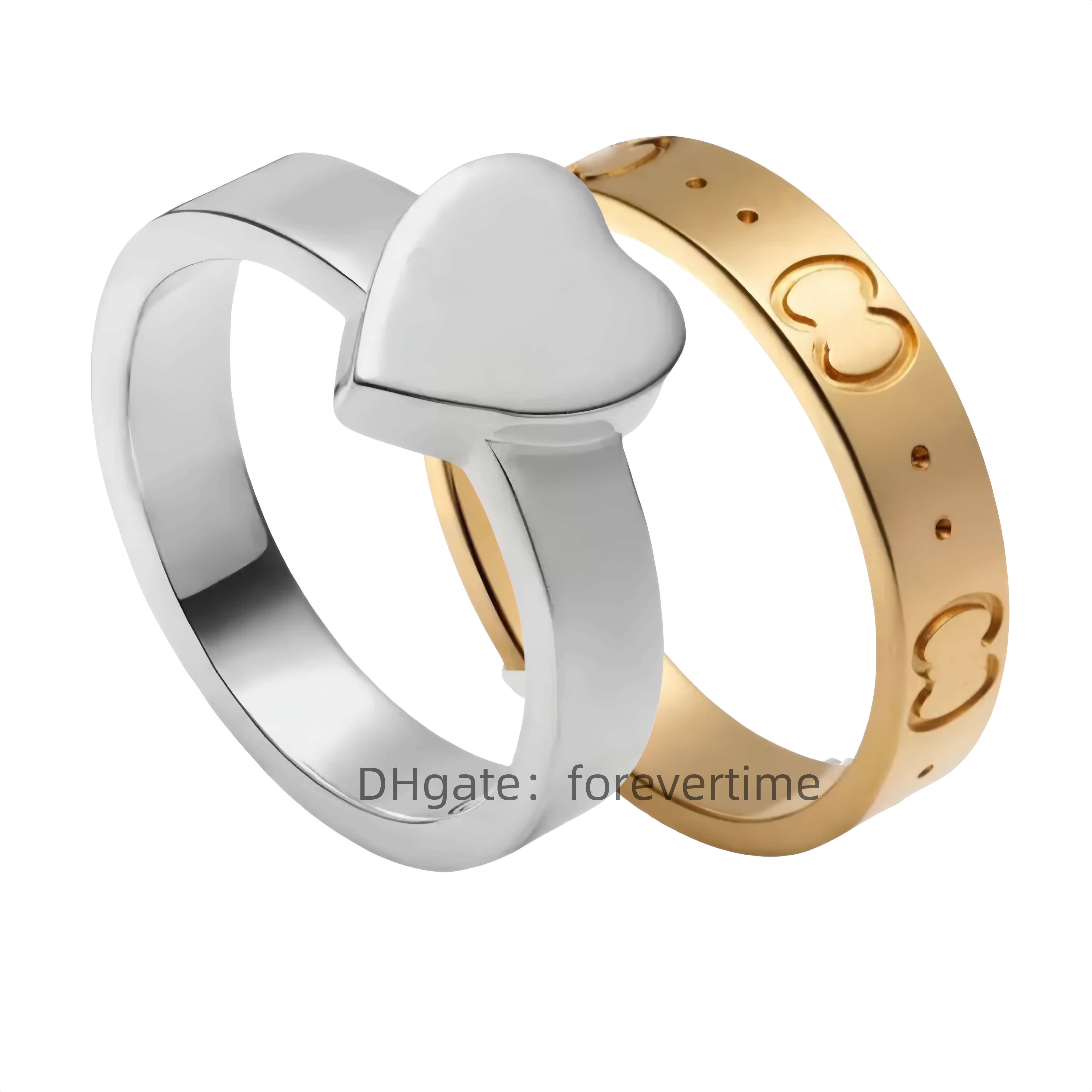 Ring Designer heart gold Rings for women Band Rings men Top Quality 925 silver Couple Rings luxury Jewelry Lady Christmas Party lover Gifts