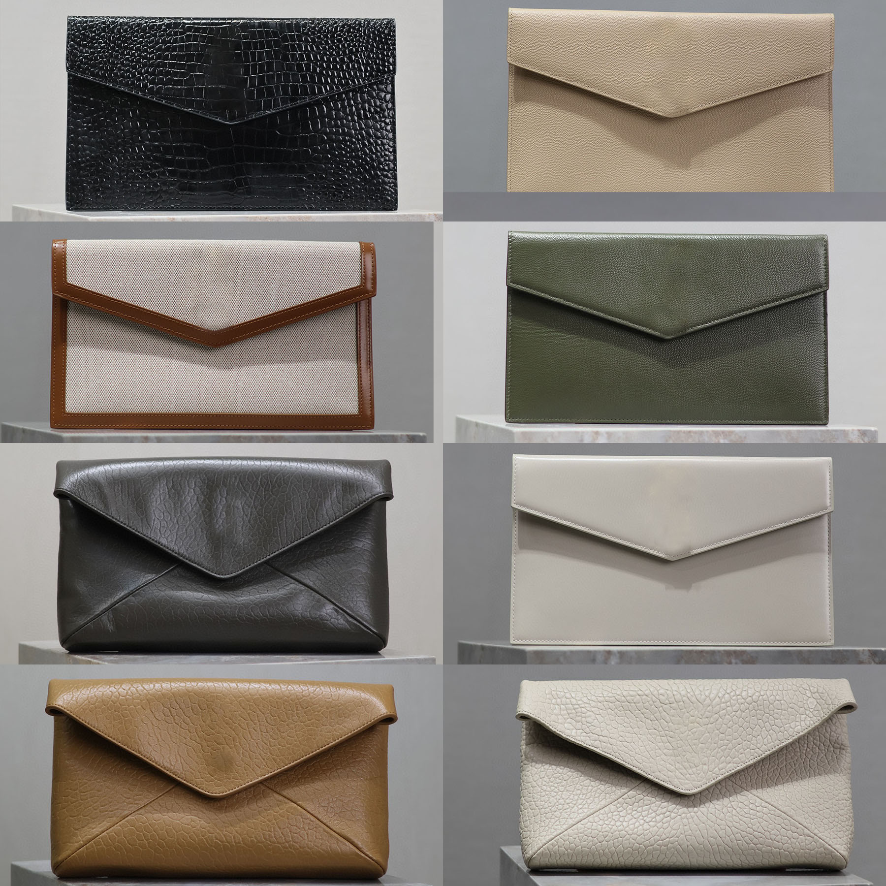 Pouche du volet enveloppe 10A en mélange Sacs de soirée en cuir de grain de poudre